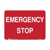 BRADY SIGNS EMERGENCY STOP - SMALL POLY