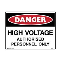 DANGER HIGH VOLTAGE AUTHORISED PERSONAL ONLY -EXTRA LARGE EMTAL SIGN