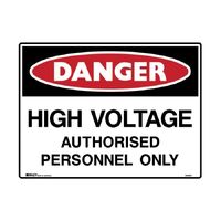 BRADY SIGNS HIGH VOLTAGE AUTORISED PERSONAL ONLY - METAL 