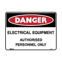 BRADY SIGNS DANGER ELECTRICAL EQUIPMENT AUTHORISED PERSONAL ONLY - METAL