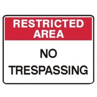 RESTRICTED AREA NO TRESSPASSING