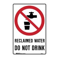 RECLAIMED WATER DO NOT DRINK LARGE METAL SIGNAGE
