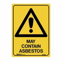 MAY CONTAIN ASBESTOS - STICKER SIGNAGE
