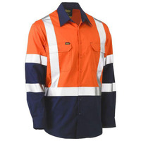 Bisley X Taped Biomotion Two Tone Hi Vis Lightweight Drill Shirt