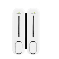 Dolphy multi compatible abs wall mount soap dispenser 300ml (pack of 2)- white
