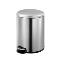 Dolphy stainless steel round bin with foot pedal 3l - silver
