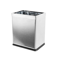 Dolphy stainless steel indoor trash can 10l - silver