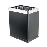 Dolphy  rectangular stainless steel dustbin 10l - black
