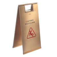 Dolphy stainless steel wet floor sign 30x28x60 cm - titanic gold