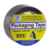 Husky Tape 48x Pack 530 Packaging Tape 36mm x 75m Brown Retail Wrapped