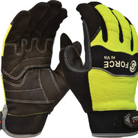 G-Force Hi-Vis Mechanics Glove full finger 6x Pack