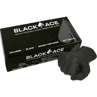 Black Ace Disposable Nitrile Gloves Unpowdered Box 100