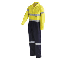 WORKIT Hi-Vis 2-Tone Regular Weight Taped Coverall with Metal Press Studs