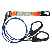 Elite Double Leg Shock Absorbing 2M Wire Rope Lanyard with Hardware SN & SD X2