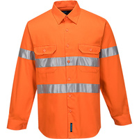 Prime Mover Hi-Vis Regular Weight Long Sleeve Shirt with Tape