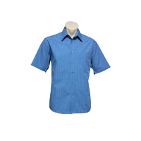 Biz Collection Mens Micro Check Short Sleeve Shirt