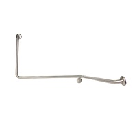 Dolphy 90° flush mount wrap stainless steel grab rail 1100 x 1025 x 600 mm rh - silver