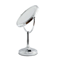 Dolphy dual sided 360° led 5x tabletop magnifying mirror 8 inch - silver