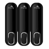 Dolphy multi compatible abs wall mount soap dispenser 300ml (pack of 3) - black