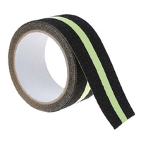 Dolphy anti skid tape - black with glow in the dark stripe, 50mm x 18m, chemical & water resistant, indoor/outdoor use