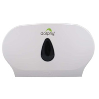 Dolphy twin lockable abs jumbo toilet roll dispenser - white