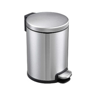 Dolphy round stainless steel pedal bin 3l - silver