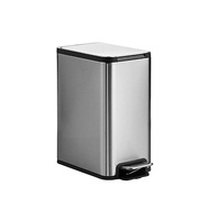 Dolphy stainless steel indoor trash can with foot pedal 5l - silver
