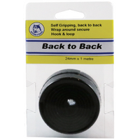 Husky Tape 24x Pack HL25R Back to Back 25mm x 1m Hook and Loop Strap