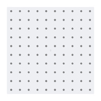 Pegboard Panel 252x252mm - WHITE - Pack of 2 Panels