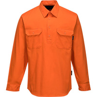 Prime Mover Hi-Vis Regular Weight Long Sleeve Closed Front Shirt