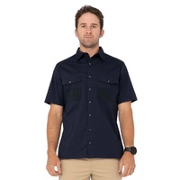 Grindstones Short Sleeve Shirt Colour Navy Blue