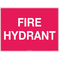 Fire Hydrant Safety Sign 300x225mm Metal