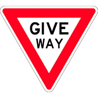 Give Way Traffic Safety Sign Aluminium Triangle 750mm