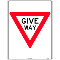 Give Way Triangle Traffic Safety Sign Metal 600x450mm