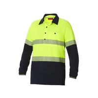 Hard Yakka Koolgear Hi-Visibility Two Tone Long Sleeve Ventilated Polo With Segmented Tape