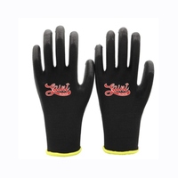Saint 13 Gauge Black Polyester PU Palm Coated Work Gloves 40x Pairs