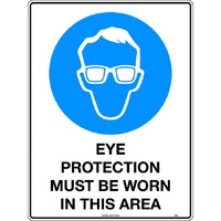 Eye Protection Must Be Worn In This Area Mining Safety Sign 450x300mm Metal