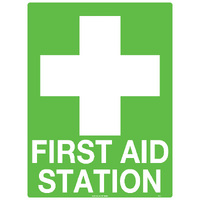 First Aid Station Safety Sign 300x225mm Poly