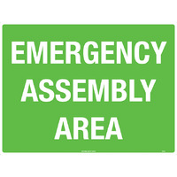 Emergency Assembly Area Safety Sign 300x225mm Metal