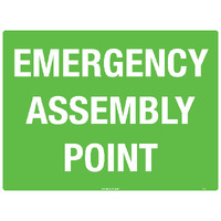 Emergency Assembly Point Safety Sign 600x450mm Metal