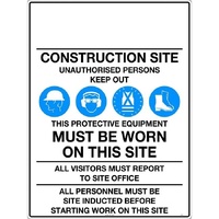 Construction Site Safety Requirements (Customer Logo) Safety Sign 1200x900mm Corflute