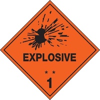 Explosive 1 Self Adhesive Labels 50x50mm Roll of 250