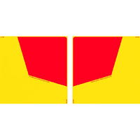 Do Not Overtake Turning Vehicle No Text Rear Marker Plate Class 1 Metal 300x300mm