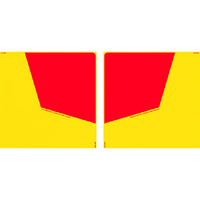 Rear Marker Plates Red/Yellow Vehicle Sign Self Adhesive 300x300mm Pack of 2