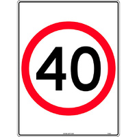 40 In Roundel Traffic Safety Sign Metal 600x450mm