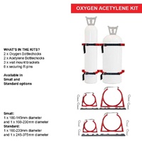 Galvanised Oxy Acetylene 1x Small (100-145mm) 1x Medium (160-230mm) Bottlechock Kit