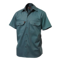 KingGee Mens Open Front Drill Shirt Short Sleeve